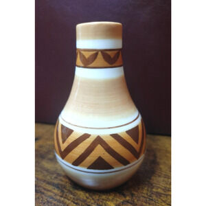 Ceramic Bud Vase 4.5 Inches Tall Hand Painted in Thailand Numbered 04